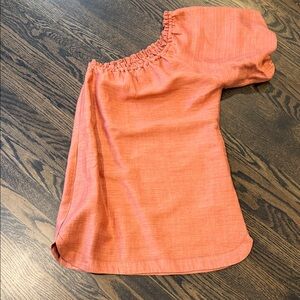 Elegant Coral Off-Shoulder Blouse